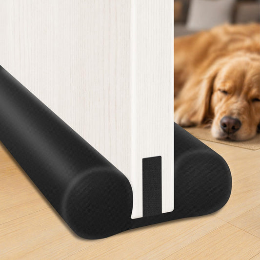Door Draft Stopper for Bottom of Door, Under Door... (Black)
