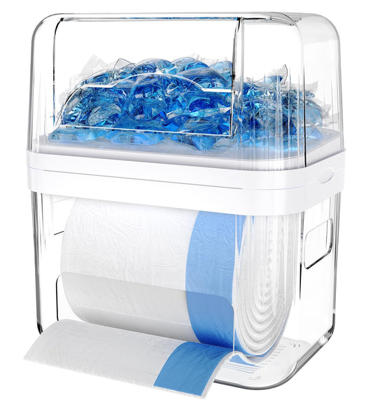 Trash Bag Dispenser & Dishwasher Pods Container, 3... (Clear | Plastic)