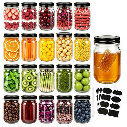 QAPPDA 20 Pack Mason Jars,Glass Jars With Lids 12 oz