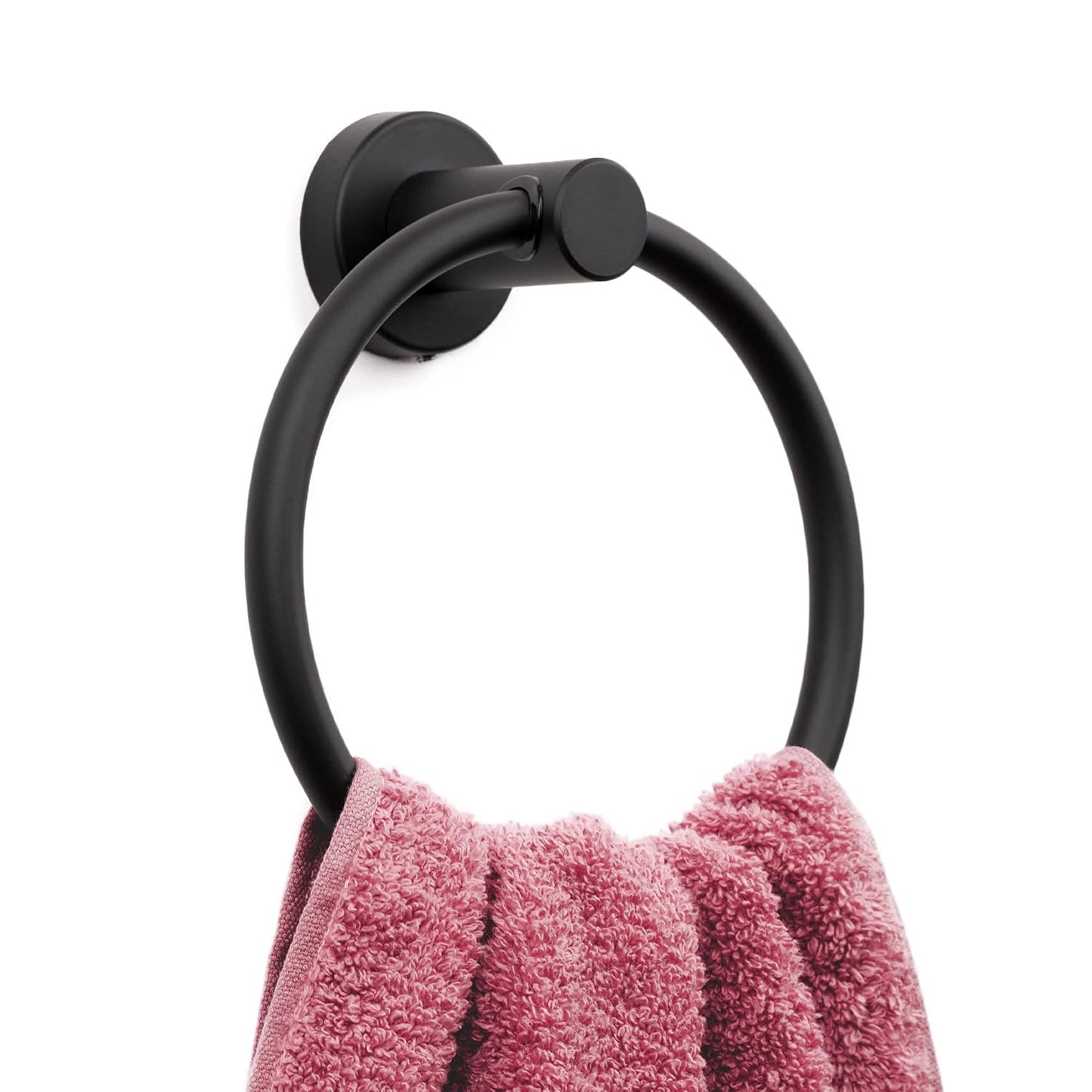MARMOLUX ACC Matte Black Towel Ring - SUS304 Stainless Steel Wall Mounted Hand Towel Holder for Bathroom - Kitchen & Bathroom Towel Rack - Black Towel Hanger - Bathroom Towel Holder - Hand Towel Rack