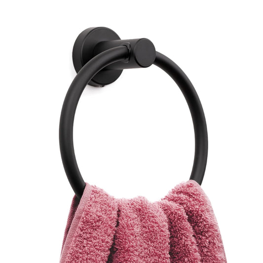 MARMOLUX ACC Matte Black Towel Ring - SUS304 Stainless Steel Wall Mounted Hand Towel Holder for Bathroom - Kitchen & Bathroom Towel Rack - Black Towel Hanger - Bathroom Towel Holder - Hand Towel Rack
