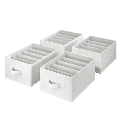 GRANNY SAYS Wardrobe Clothes Organizer, Drawer Organizers for Clothing, Closet Organizers and Storage, Organizer for Drawer, Pants, Jeans, T Shirt, Beige, 4-Pack
