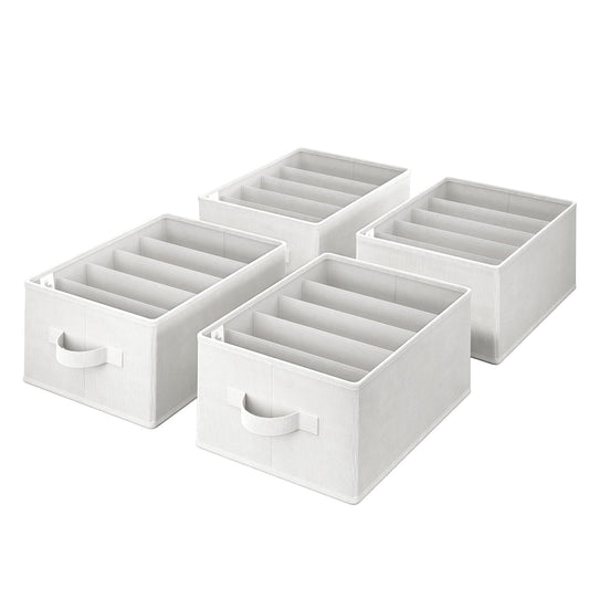 GRANNY SAYS Wardrobe Clothes Organizer, Drawer Organizers for Clothing, Closet Organizers and Storage, Organizer for Drawer, Pants, Jeans, T Shirt, Beige, 4-Pack