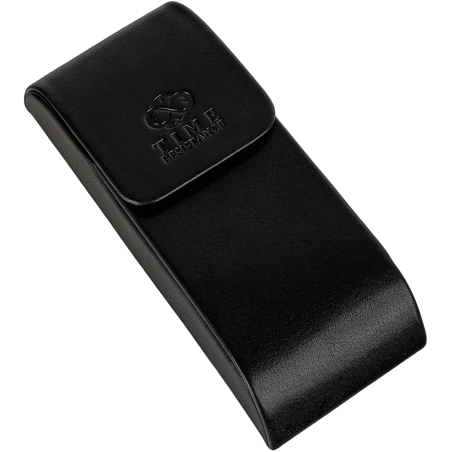Time Resistance Leather Glasses Case - Hard Shell Leather Glasses Case - Made in Italy