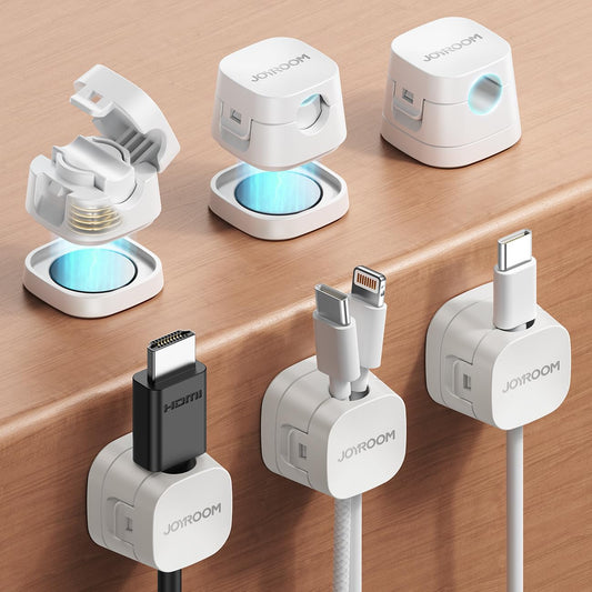 6-Pack Detachable Magnetic Cord Organizer, Adhesiv... (White)