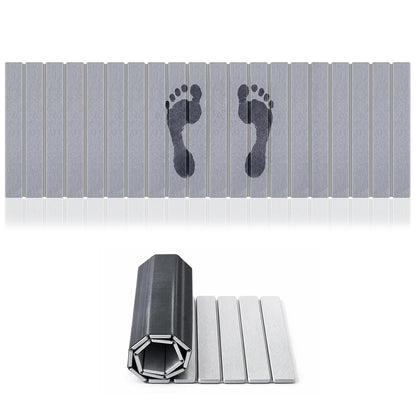 Long Foldable Stone Bath Mat 47.2"x15.4" Large Diatomaceous Earth Bath Mat with Non-Slip Rubber Base Super Absorbent Fast Drying for Bathroom Kitchen