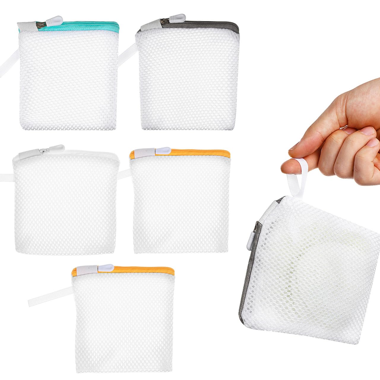 6Pcs Mesh Laundry Bags for Delicates with Zipper Small Washing Machine Laundry Bags Organizer for Travel Lingerie Bra Socks Foldable Lightweight Storage Net