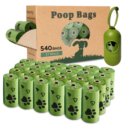 Dog Poop Bag Biodegradable 540 Count Dog Waste Bags with Dispenser Scented | Strong Large 9x13 inch Waste Refill Bags for Daily Dog Walks, Cat Litter Cleanup Outdoor Travel and Multi-Pet Households