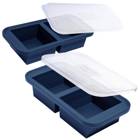 Souper Cubes 2 Cup Silicone Molds for Food, Blueberry, 2-Pack