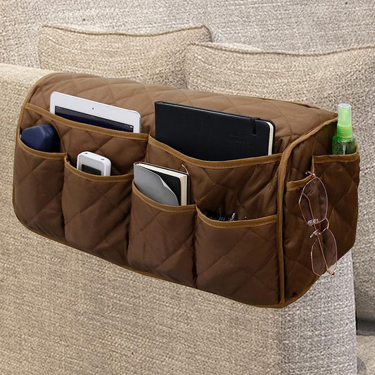 Armchair Caddy,Non Slip Recliner Organizer,Waterproof Sofa Armrest Organizer, Remote Control Holder for Recliner.Chair Arm Organizer with 14 Pockets for TV Remote, Phone, Magazine