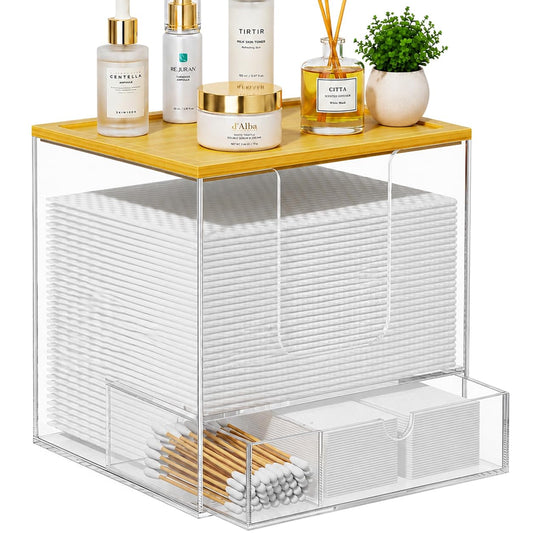 Disposable Face Towel Holder for Clean Skin Club,... (Clear | Acrylic, Bamboo)