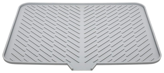 Silicone Dish Drying Mat with Built-in Drain Lip -... (Gray | Silicone)