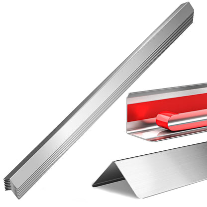2x2x48 Inch 304 Stainless Steel Wall Corner Guards (10-Pack) Heavy Duty Rounded Corner Protector, Smooth Folded Edge Design for Wall Protection 90° Angle Metal Edge Guard