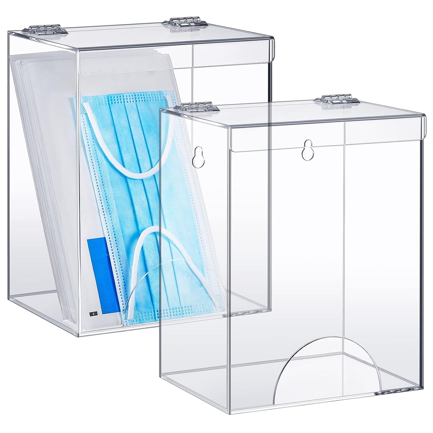 2 Pcs Acrylic Dispenser for Hairnet, Emesis Bags, Wall Mount Clear Acrylic Face Mask Holder for Beard Nets, Safety Glasses, Shoe Covers