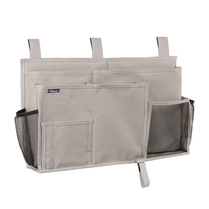 Surblue Bedside Caddy Hanging Bed Organizer Storage Bag Pocket for Bunk and Hospital Beds, College Dorm Rooms Baby Bed Rails,Camp (8 Pockets),Gray
