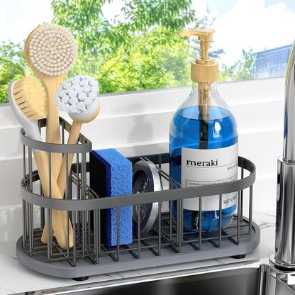 Sponge Holder for Kitchen Sink with High Brush Hol... (Grey)