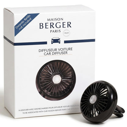 Maison Berger Car Diffuser, Gun Metal Finish, No Refill Included | Holder Only, Refill Sold Separately, Passive Diffusion, Made in France