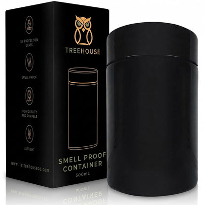 Treehouse Smell Proof Container (500mL) for Herbs, Spices, Coffee, Teas & More - Plus x2 Resealable Smell Proof Bags