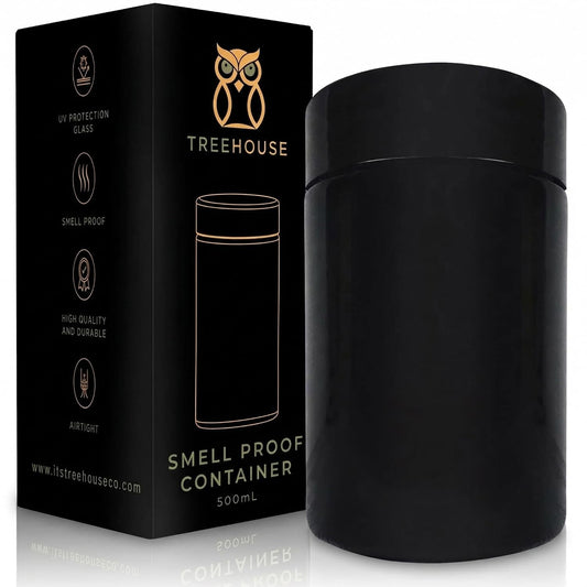 Treehouse Smell Proof Container (500mL) for Herbs, Spices, Coffee, Teas & More - Plus x2 Resealable Smell Proof Bags