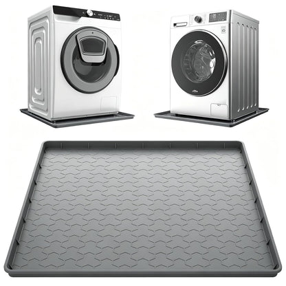 Silicone Washing Machine Drain Pan, 32"x 30" Raised Edge Drip Tray | Thickened silicone; Anti-slip & anti-vibration; Soft & foldable; Protect floors & laundry rooms; Fits most washer or dryer