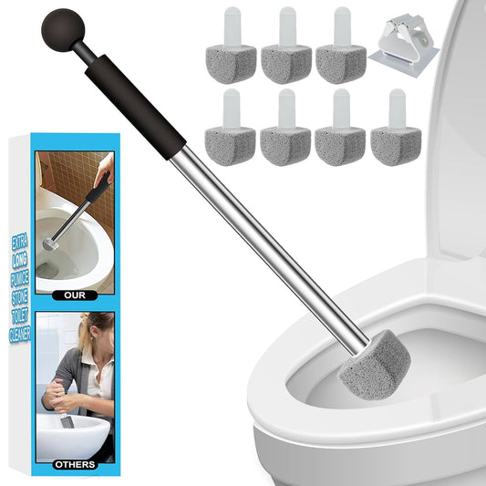 Pumice Stone Toilet Bowl Cleaner - Hard Water Stai... (5 Count | Black | Plastic)