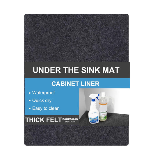 Under The Sink Mat,Cabinet Mat – Absorbent/Waterproof – Protects Cabinets, Premium Shelf Liner, Contains Liquids,Washable(24in x 36in)