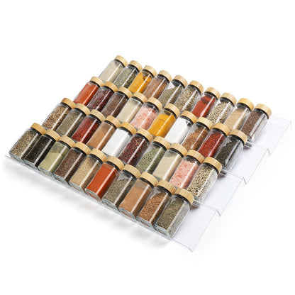 Spice Drawer Organizer 4 Tier, Acrylic Seasoning O... (Clear 8 Pack | Acrylic)