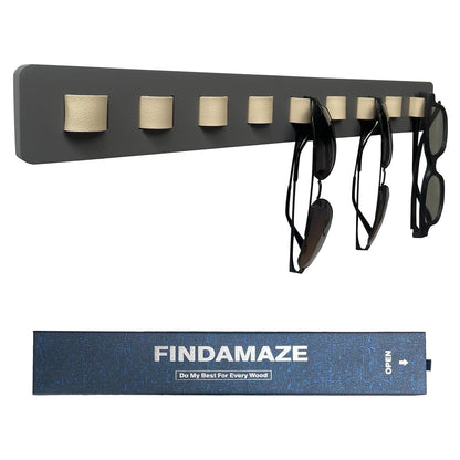 Sunglasses Organizer Wall Mounted Wood Sunglass Holder for Home Glasses Holder/Sunglasses Rack,Home Decor (Gray-1pcs-long)