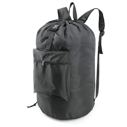 BeeGreen Laundry Bag Backpack w Adjustable Shoulder Straps College Dorm Essentials w Drawstring Closure for Travel Camp Heavy Duty Laundry Hamper Backpack Portable w Handle Xlarge Black