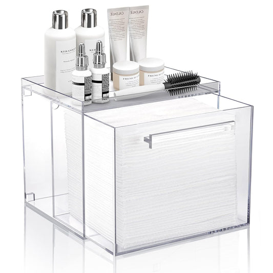 Acrylic Disposable Facial Towels Holder, Wall-Moun... (Clear | Acrylic)