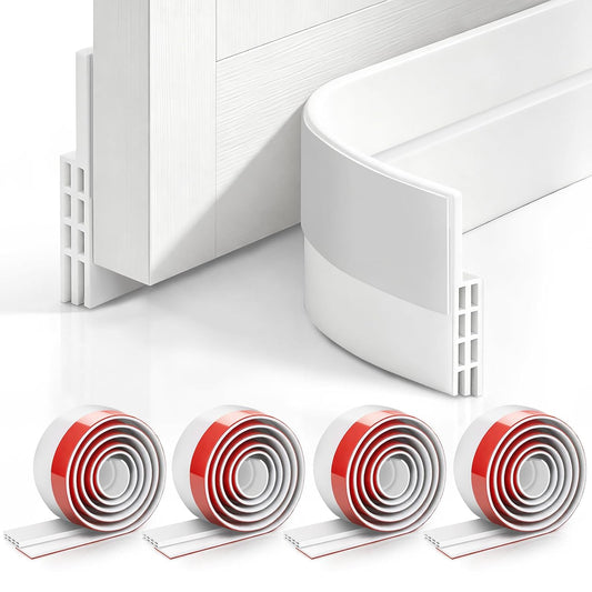4 Pack Door Draft Stopper, 2" W x 39" L Silicone D... (White | Silicone)