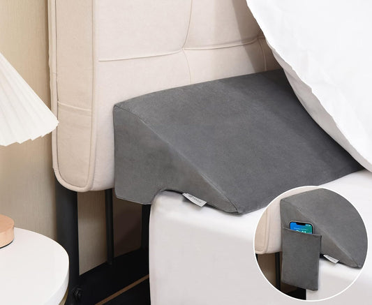 Queen Bed Wedge Pillow for Headboard Gap Filler(0-... (Gray)