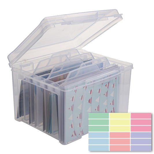 Greeting Card Storage & Organizer Box with 6 Remov... (clear | Plastic)