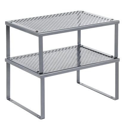 Spice Racks, Set of 2 Metal Cabinet Shelf Organize... (Silver | Metal)