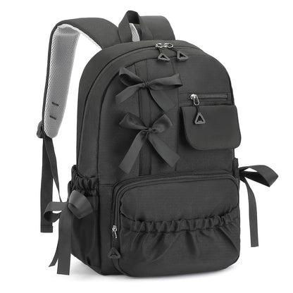 Kawaii Coquette Backpack with Bows for Girls School Bookbag | Teens High Middle Aesthetic Bag
