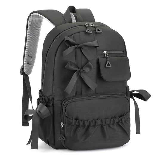 Kawaii Coquette Backpack with Bows for Girls School Bookbag | Teens High Middle Aesthetic Bag