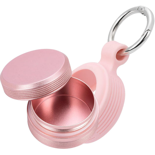 Small Pill Case Keychain Pill Holder - Portable Travel Pill Box Container | Waterproof Durable Metal Medicine Pill Organizer for Earplugs, Jewelry, Compatible with Loop, Vibes & Eargasm