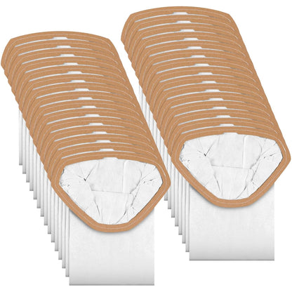 Therwen 30 Pcs Micro Filter Bags Replacement Compatible with Proteam 107314 6 Qt Cleaner Backpack Vacuum Cleaner Open Triangular Collar, White