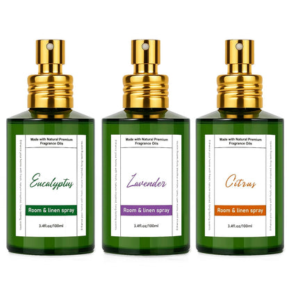 Room Spray Odor Eliminator 3 Pack, Natural Essential Oil Air Freshener Spray for Home Bathroom and Kitchen, Lavender, Citrus, Eucalyptus
