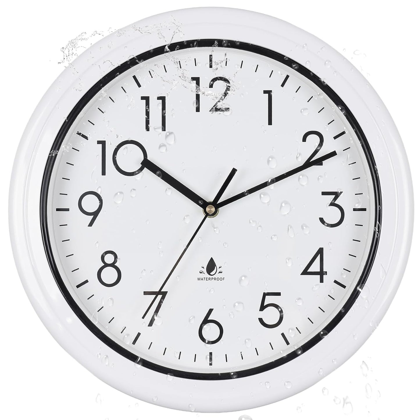13 Inch Sealed Waterproof Outdoor Clocks, Weatherproof Wall Clock | Silent Non-Ticking Battery Operated Clock for Pool, Patio, Garden, Porch