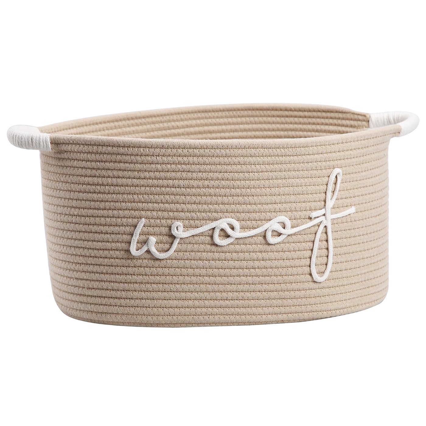 Woof Woven Rope Storage Baskets, Pet Dog Toy Bin Box Perfect for organizing Chew Toys Blankets leashes, Dog Toy holder Cotton Basket Puppy Bins