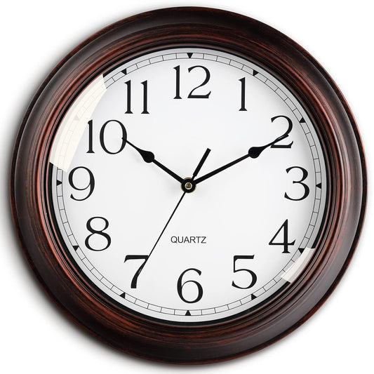 KECYET 12" Wall Clocks Battery Operated Silent for Living Room | Vintage Wall Clock; Analog Silent non Ticking; Kitchen Living Room Home Office Bathroom Bedroom