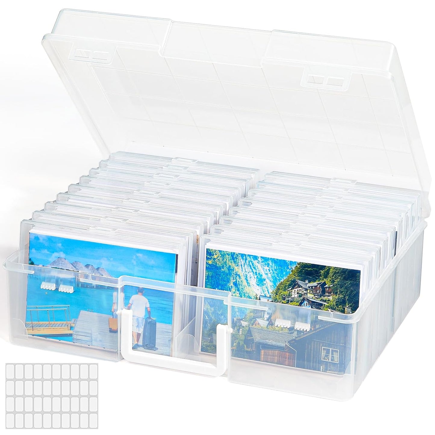 4x6 Photo Storage Box, 18 pcs Inner Photo Case wit... (Clear | Polypropylene)