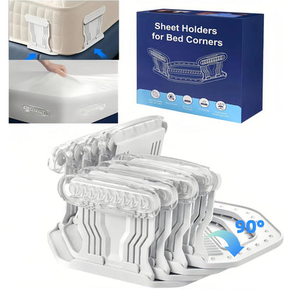 4Pcs Bed Sheet Straps – No-Slip Adjustable Clips for Mattress, Keeps Sheets Tight (White)