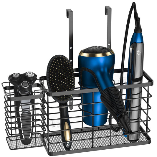 Hair Tool Organizer, Dryer Holder, 3 in 1 Blow Bat... (2 Count | Black | Stainless Steel)