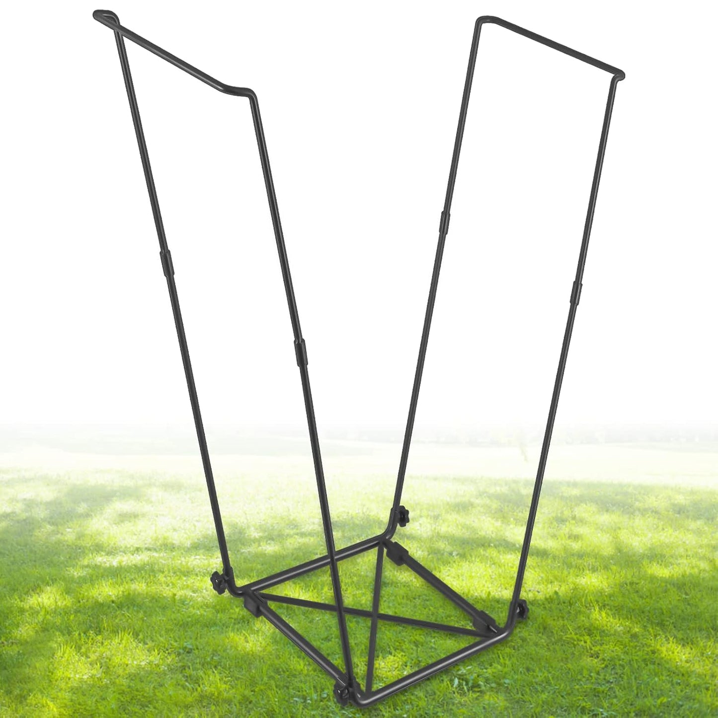 Trash Bag Holder, Outdoor Metal Leaf Bag Holder Stand, Garbage Bag Frame Holder for 30-45 Gallon Bags for Leaves, Camping, Yard Weeding, Lawn Party