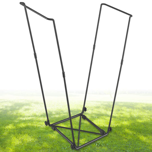 Trash Bag Holder, Outdoor Metal Leaf Bag Holder St... (Black | Metal)