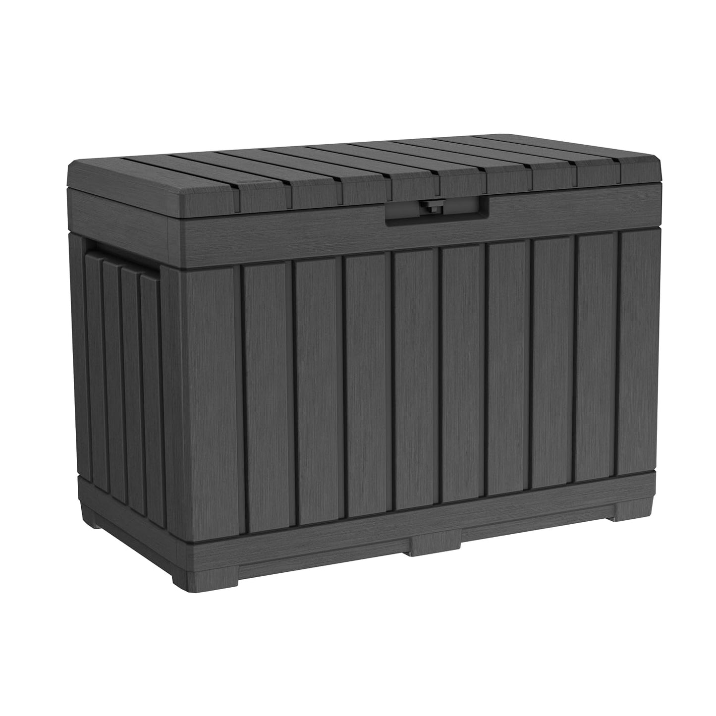 Keter Kentwood 50 Gal Outdoor Storage Box and Patio Side Table | Grey, Resin, Compact, Weatherproof, Lockable, Durable, Easy Assembly, Organization, Patio Cushions Storage