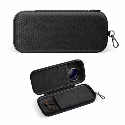 Double Oversized Eyeglasses Case Dual Sunglasses Case Hard Shell Glasses Case with Clip Metal Carabiner Travel
