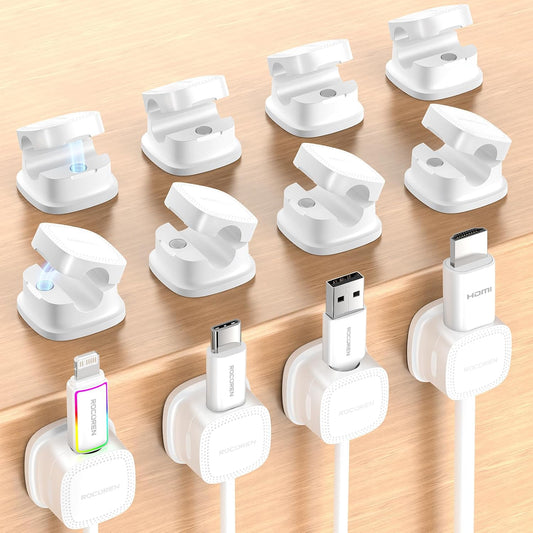 12-Pack Magnetic Cable Clips Cord Organizer-Cable... (12-White)